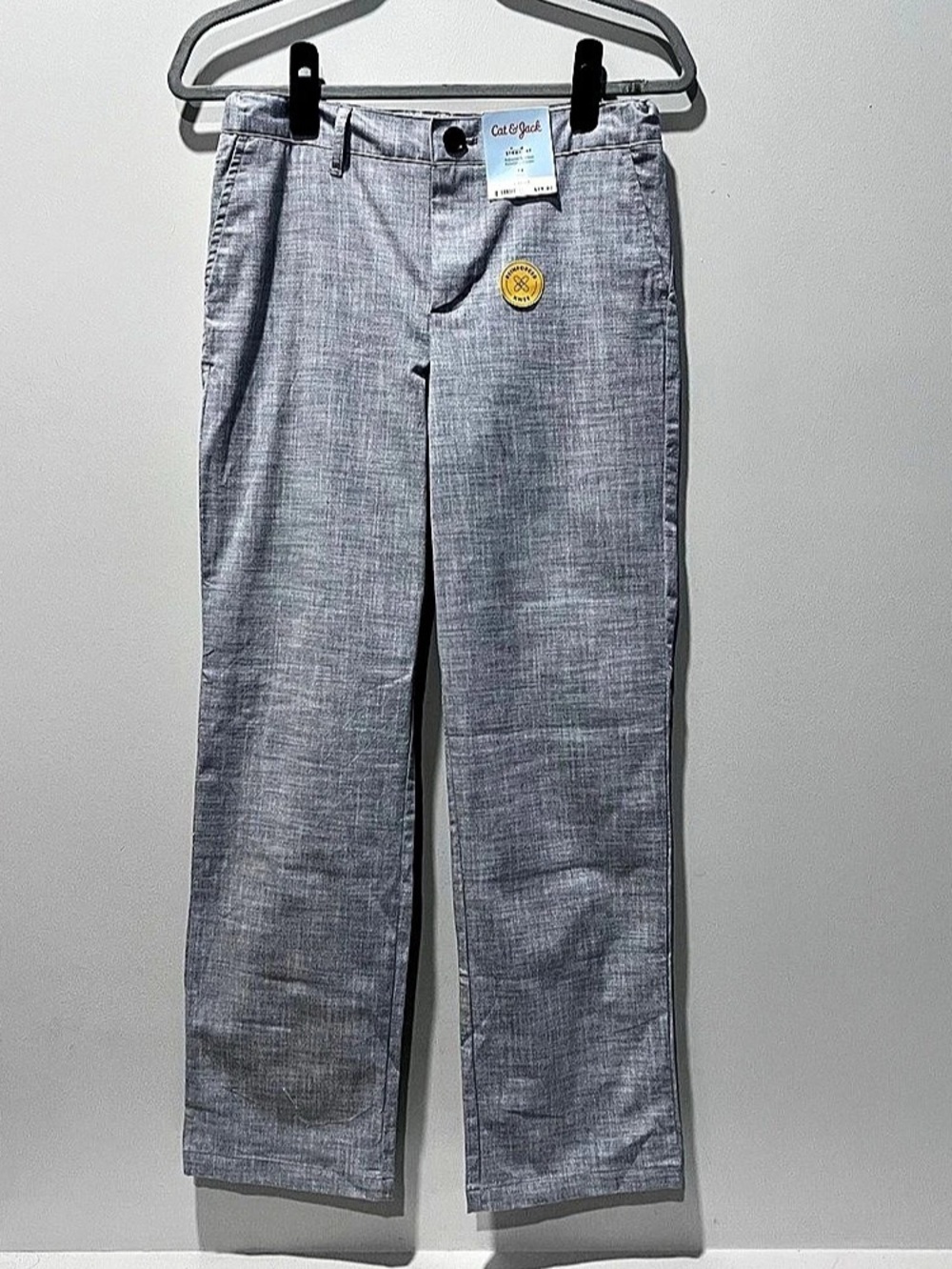 Cat & Jack Straight Fit Adjustable Waist Reinforced Knee Stretch Pants Fit Pants